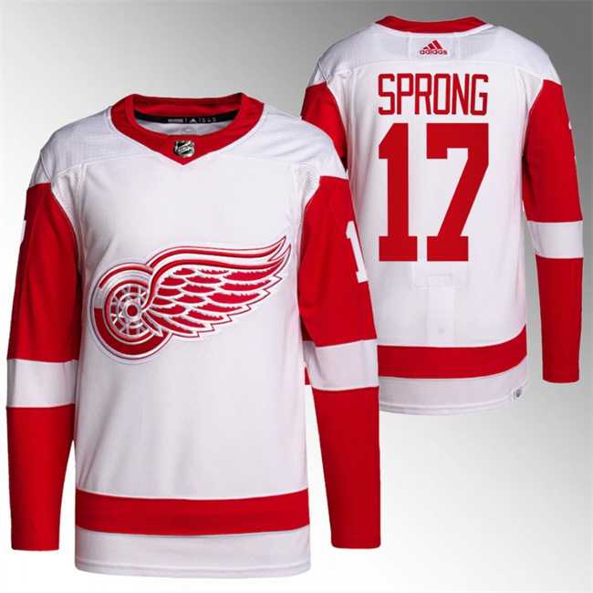 Mens Detroit Red Wings #17 Daniel Sprong White Stitched Jersey Dzhi->->NHL Jersey
